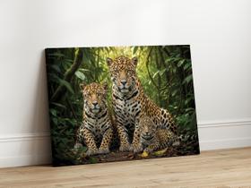 Quadros Decorativos para Sala Quarto Familia Onca 1 Filhote 40x60 Linha Premium Tela Impressa nas laterais Quadros Decorativos para Sala Quarto Familia Onca 1 Filhote 40x60 Linha Premium Tela Impressa nas laterais