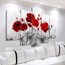 Quadros Decorativos Para Sala Quarto Flor Papoula Vermelha - Mr Decorações / Paradecoração