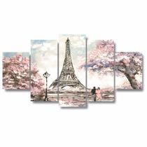 Quadros Decorativos Paris Torre Eiffel Rosa Aquarela Sala Quarto - Online