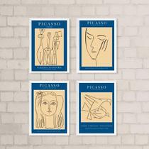 Quadros Decorativos Picasso 45x34cm c/ Vidro e Moldura Preta
