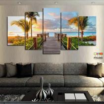 Quadros Decorativos Praia Por Do Sol 63x130mt em Tecido Quadros Decorativos Praia Por Do Sol 63x130mt em Tecido