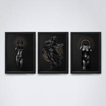 Quadros Decorativos Preta e Dourada - Moldura Preta A4 Quadros Decorativos Preta e Dourada - Moldura Preta A4