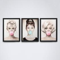 Quadros Decorativos Princesas Cliclete Preta A4