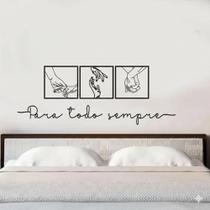 Quadros Decorativos Quarto Casal Minimalista Decorativo Cabeceira Frase Mdf "Para Todo Sempre"
