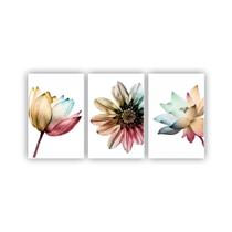 Quadros Decorativos quarto Floral Colorido Flores 80x60