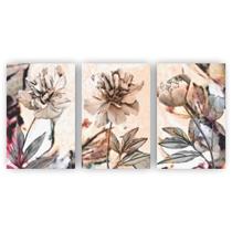 Quadros Decorativos quarto Floral Flores Artistico Aquarela 80x60