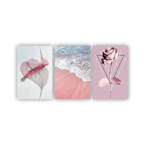 Quadros Decorativos quarto Floral Praia Rosa 80x60