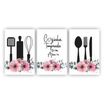 Quadros Decorativos quarto frases Cozinha Temperada com Amor Quadros Decorativos quarto frases Cozinha Temperada com Amor