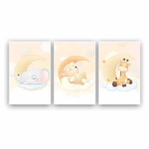 Quadros Decorativos quarto infantil safari eefante eao giraf - beloestilo