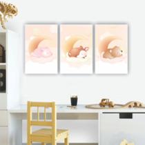 Quadros Decorativos quarto Infantil Safari Porco, Veado e Urso