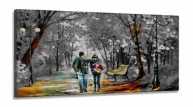 Quadros Decorativos Romantico Bosque City Sala Quarto em tecido canvas 130x60