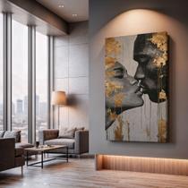 Quadros Decorativos Rosto Abstrato 90x60 Moderno Luxo Sala Quarto Escritório Quadros Decorativos Rosto Abstrato 90x60 Moderno Luxo Sala Quarto Escritório