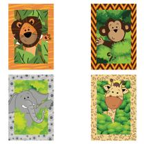 Quadros Decorativos Safari - 21cm x 31cm - 4 Unidades