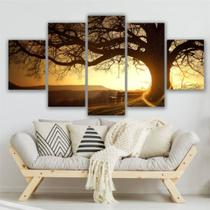 Quadros Decorativos Sala Árvore Da Vida Entardecer Sol