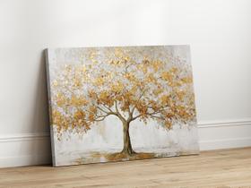 Quadros Decorativos Sala Árvore Dourada Arte Moderna 130x90 Linha Premium IMpresso nas Laterais
