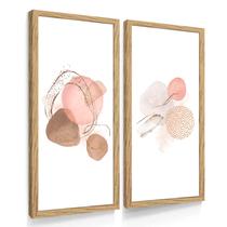Quadros Decorativos Sala Cozinha Dupla Boho Rosa Abstrato Quadros Decorativos Sala Cozinha Dupla Boho Rosa Abstrato