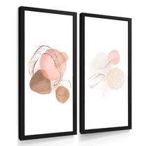 Quadros Decorativos Sala Cozinha Dupla Boho Rosa Abstrato Quadros Decorativos Sala Cozinha Dupla Boho Rosa Abstrato