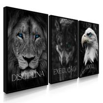 Quadros Decorativos Sala Disciplina Execução Foco Leão Grande