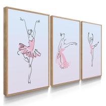 Quadros Decorativos Sala Quarto Abstrato Bailarina Rosa Ballet