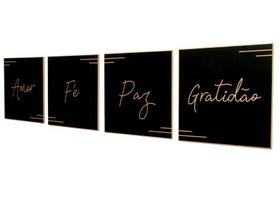 Quadros decorativos Sala Quarto Amor Fé Paz Gratidão 4-30x30 Quadros decorativos Sala Quarto Amor Fé Paz Gratidão 4-30x30