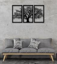 Quadros Decorativos Sala Quarto Árvore Da Vida 3 Peças 85X55