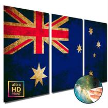 Quadros decorativos sala quarto Bandeira Austrália N2 - Wallkids
