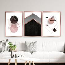 Quadros Decorativos Sala Quarto Com Moldura Rose Gold