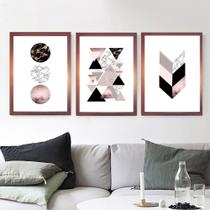 Quadros Decorativos Sala Quarto Com Moldura Rose Gold