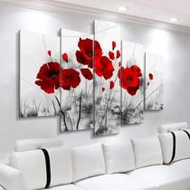 Quadros Decorativos Sala Quarto Flor Papoula Vermelha - Premium Decoraçoes