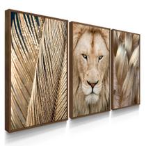 Quadros Decorativos Sala Quarto Leão Platina