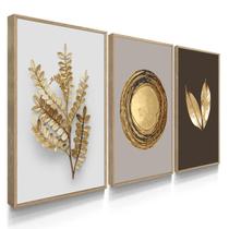 Quadros Decorativos Sala Tons Terrosos Dourado