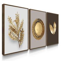 Quadros Decorativos Sala Tons Terrosos Dourado