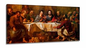 Quadros Decorativos Santa Ceia Catolico Copa Cozinha em Tecido canvas 130x60 Quadros Decorativos Santa Ceia Catolico Copa Cozinha em Tecido canvas 130x60