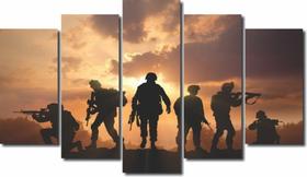 Quadros Decorativos Soldados Mosaico 5 Peças