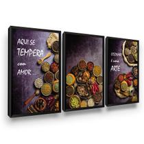Quadros Decorativos Temperos Cozinha Moldura Frases