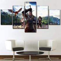 Quadros Decorativos The Witcher 3 Selvagem Mosaico 5 Peças
