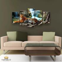 Quadros Decorativos Tigre Cachoeira Hd Quarto Sala Kit Quadros Decorativos Tigre Cachoeira Hd Quarto Sala Kit