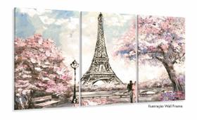 Quadros Decorativos Torre Eiffel Paris Sala Quarto 120x60 3 peças