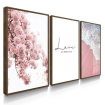 Quadros Decorativos Trio Pink Love Rosa Amor Quadros Decorativos Trio Pink Love Rosa Amor