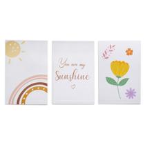 Quadros Decorativos You Are My Sunshine Quarto Infantil Menina 3 peças