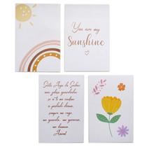 Quadros Decorativos You Are My Sunshine Quarto Infantil Menina 4 peças