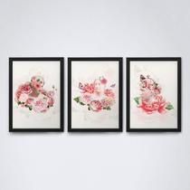 Quadros Deuses Gregos Floridos - Elegância 20x30cm Quadros Deuses Gregos Floridos - Elegância 20x30cm