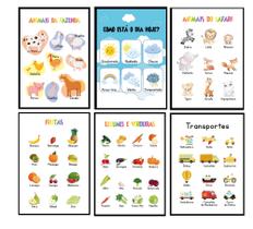 Quadros Escola Brinquedoteca Educativo Professor Kit 6 Peças