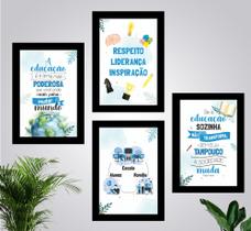 Quadros Escola Sala Direção Diretoria Decorativo Kit 4 Peças