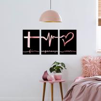 Quadros Espelhados Fé, Esperança e Amor Rose