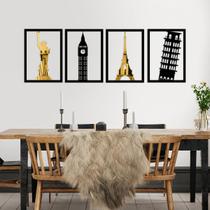 Quadros Espelhados Monumentos Dourado Quadros Espelhados Monumentos Dourado