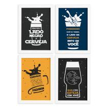 Quadros Geek com Frase Jedi 22x32cm Moldura Branca Kit 4un Quadros Geek com Frase Jedi 22x32cm Moldura Branca Kit 4un