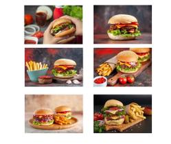 Quadros Hamburgueria Lanchonete Restaurante 6 Peças 20x28cm