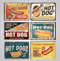 Quadros Hot-dog Lanchonete Dogão Vintage Retro Kit 6 Peças