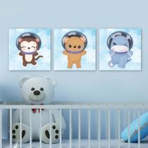Quadros infantil animais astronautas